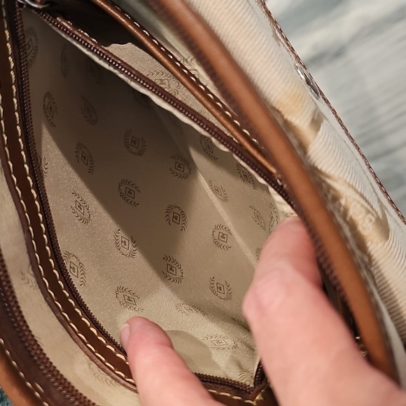 Chaps Tan and Brown Crossbody Bag - Picture 4 of 8